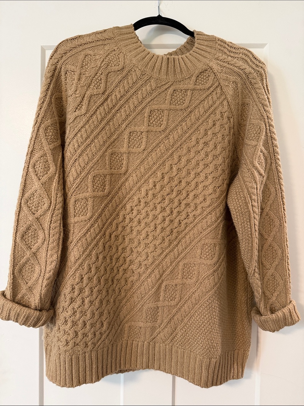 St. John's Bay Tan Cable-Knit Crewneck Sweater